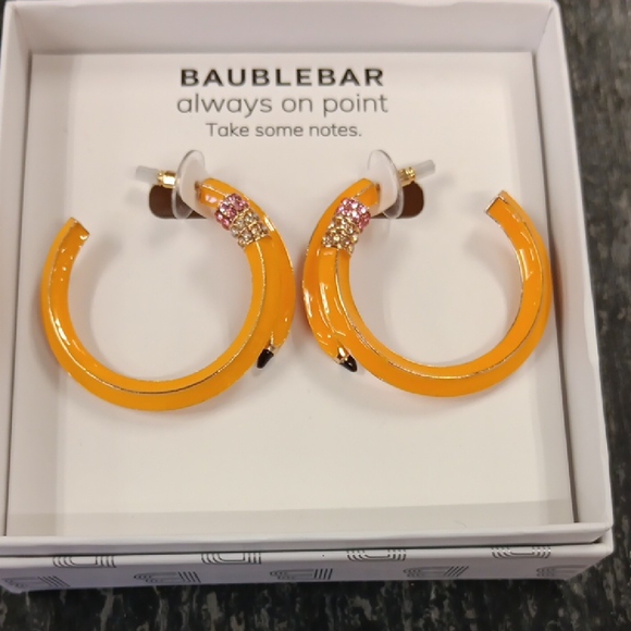 BaubleBar Jewelry - BaubleBar Vibrant Pencil Hoop Earrings NWT